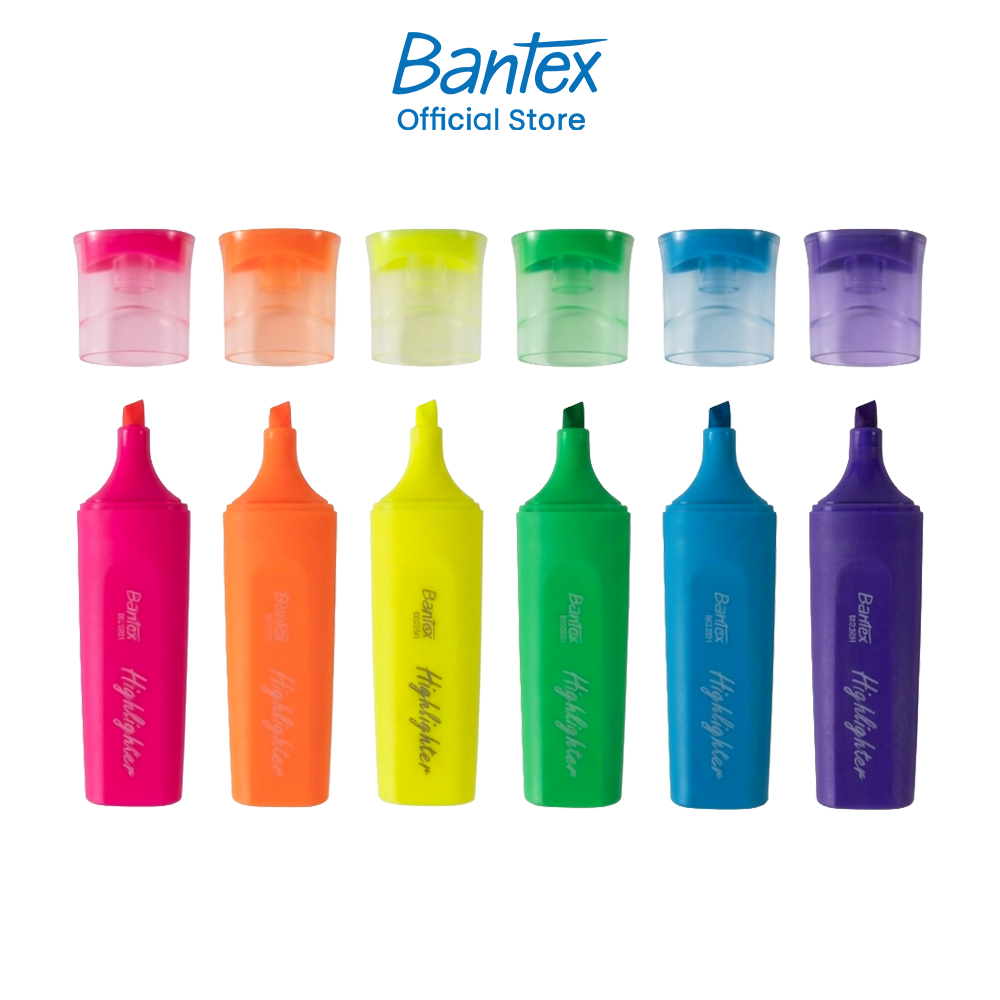 Bantex ปากกาไฮไลท์ นีออน ปากกาเน้นข้อความ ตัดเส้นชัด แห้งไว ฝาปิดป้องกันหมึกแห้ง Highlighter