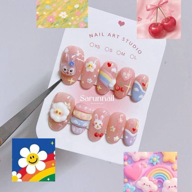 เล็บเจลแท้ ปั้นนู้น สีพาสเทจ น่ารักๆ by.sunsun