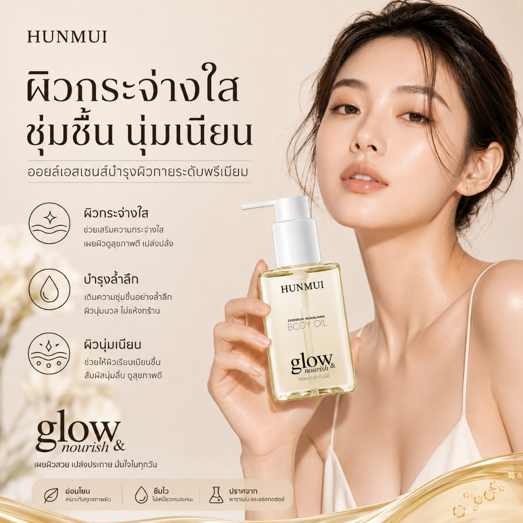 1 แถม 1  Premium Body Oil พรีเมียม บอดี้ ออยล์ ขนาด 150 ml