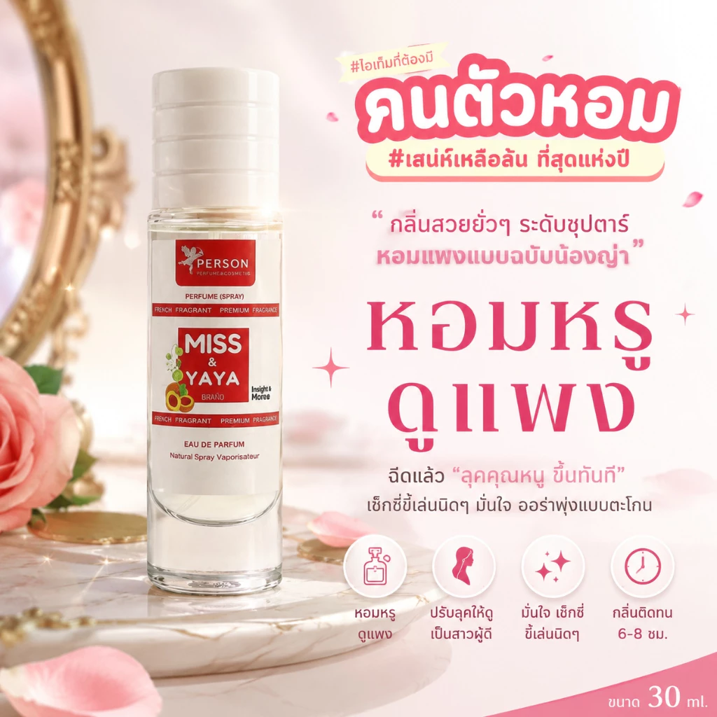 น้ำหอม Miss YaYa ญาญ่า ฟักข้าว 🍅 ขวด UFO คนตัวหอม เนเชอรัล ขายดี ราคาส่ง ถูกที่สุด