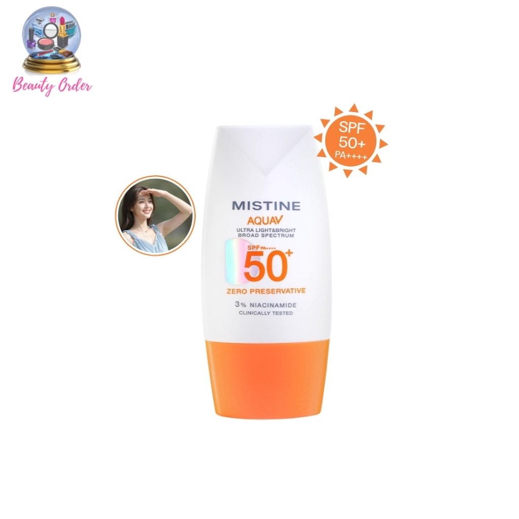 ครีมกันแดด มิสทีน อะควา วี อัลตร้า ไลท์&ไบรท์ 40 มล. MISTINE AQUA V ULTRA LIGHT&BRIGHT SUNSCREEN SPF50+ PA++++ 40 ML.