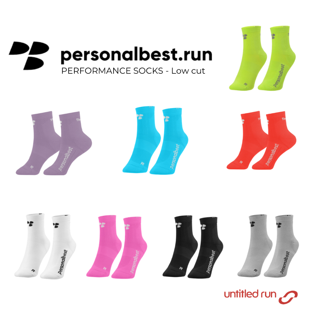 PERSONALBEST PERFORMANCE SOCK LOW DOUBLE SLASH ถุงเท้าสำหรับวิ่ง ข้อสั้น น้ำหนักเบา ระบายอากาศดี