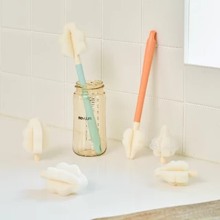 MOYUUM Long Switch Sponge Brush แปรงทำความสะอาดสำหรับ ขวดนม และ จุกนม เปลี่ยนหัวได้
