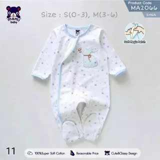 Mami baby ชุดรอมเปอร์คลุมเท้าแขนนยาว ผ้าดูด size 0-3M, 3-6M