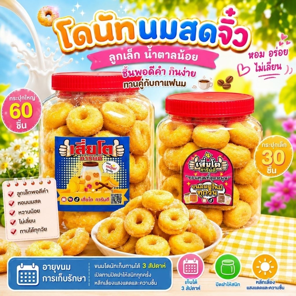 ขนมโดนัทจิ๋ว เลือกขนาดด้านใน
