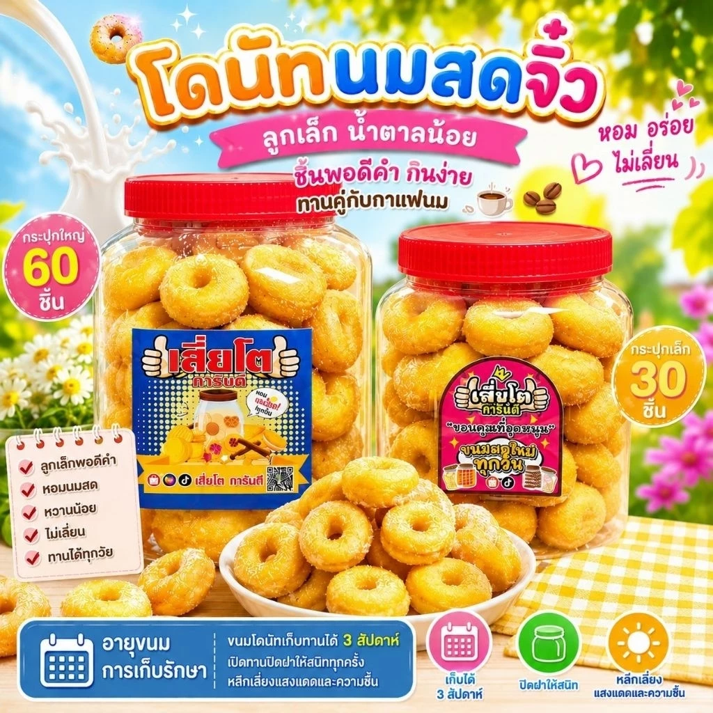 ขนมโดนัทจิ๋ว เลือกขนาดด้านใน
