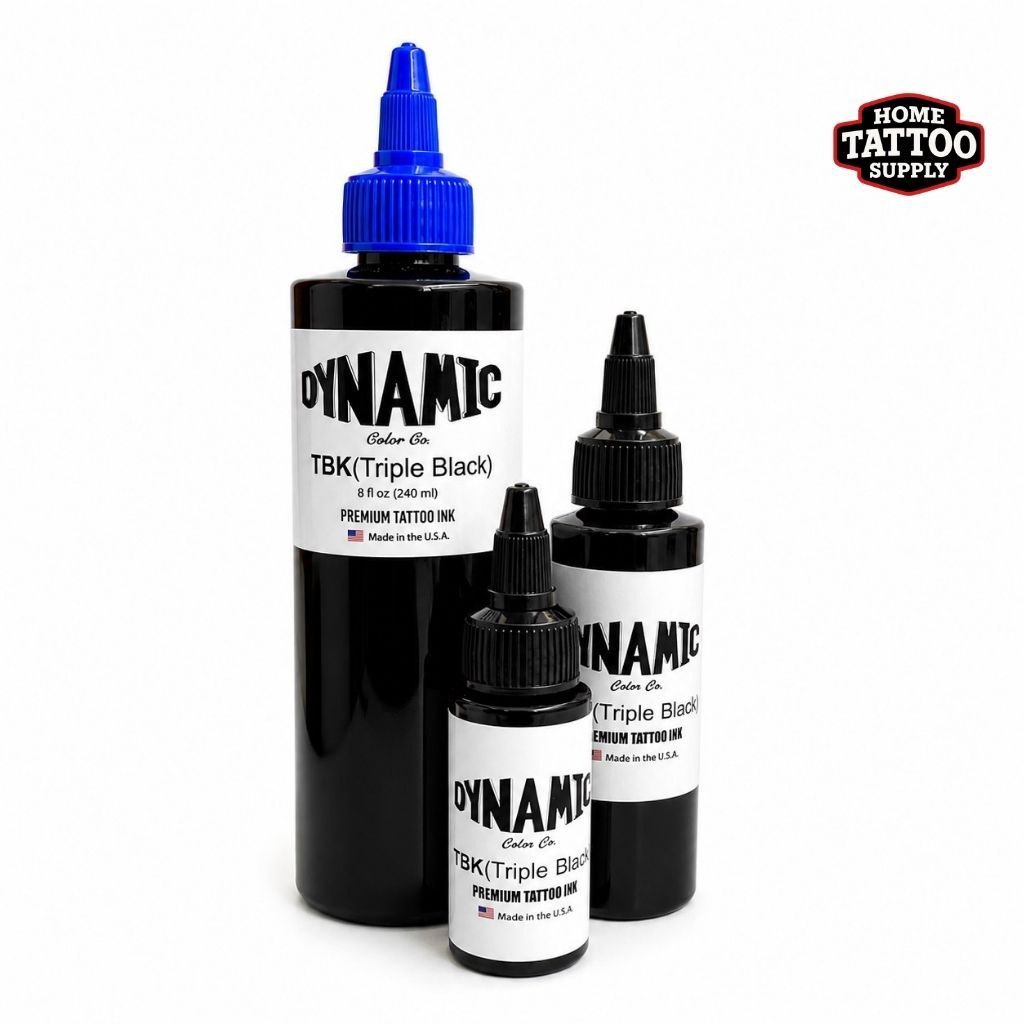 Tattoo Ink DYNAMIC INK TBK (Triple black) สีดำไดนามิค ฝาน้ำเงิน หมึกสักลายไดนามิค(สินค้าแบ่งขาย)
