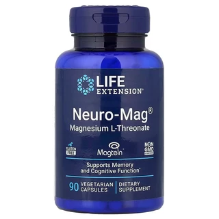 Life Extension, Neuro-Mag®, Magnesium L-Threonate, 90 Vegetarian Capsules (48 mg per Capsule) แมกนีเซียม แอล-ทรีโอเนต