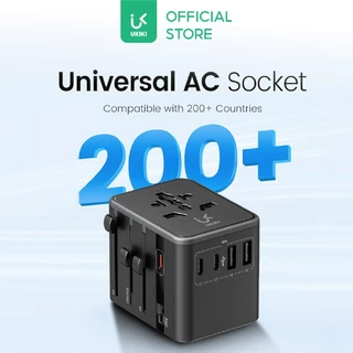 [หัวปลั๊กท่องเที่ยว] UKIKI KTA45W Universal Travel Adapter หัวแปลงปลั๊กไฟ ชาร์จPD45W พอร์ต USB-A x2 ช่อง / Type-C x3