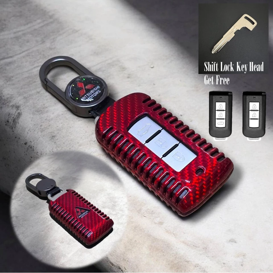 เคสรีโมทรถ Mitsubishi Pajero XForce 2026 คาร์บอนไฟเบอร์แท้ T-Carbon (Top Product ; Carbon Fiber Key Case) Key Sets ; M