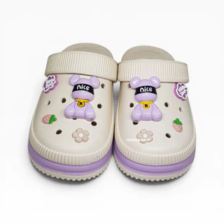 [ส่งทุกวัน] รองเท้าหัวโตผู้หญิง ลายหมี nice พื้นนุ่ม น้ำหนักเบา รุ่น BDE761