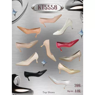 KT5556 รองเท้าคัทชู หนังนิ่ม ส้นแหลมสูง 2 นิ้ว 14 สี (1)