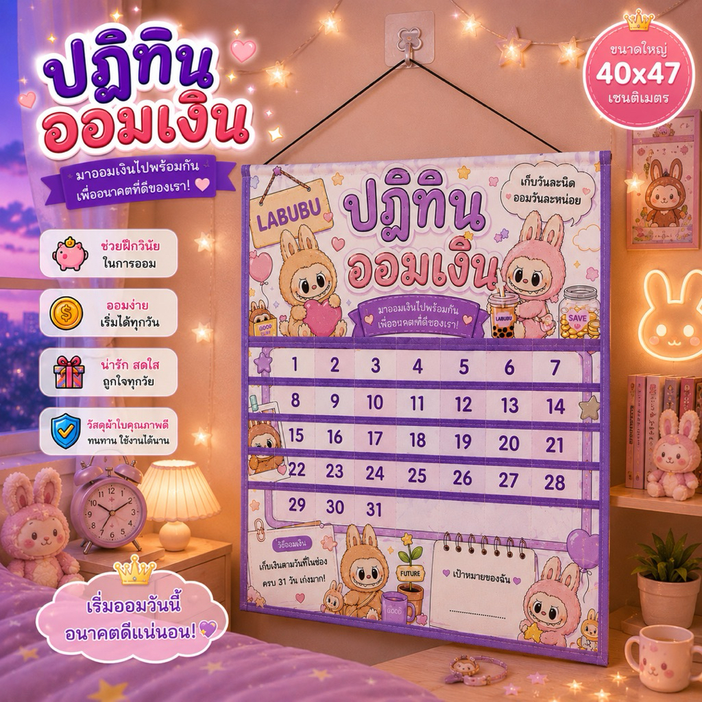 ปฏิทินเก็บเงินลาย ลาบูบู้