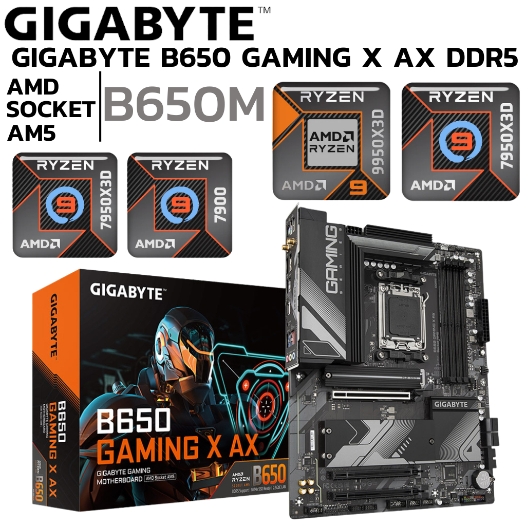 เมนบอร์ด Gigabyte B650 Gaming X AX (AMD AM5)