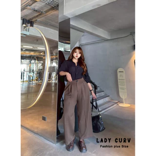 /LC/ กางเกงขายาวไร้ขอบ มีไซส์เอว32-50 ทรงกระบอก ตีเกร็ดหน้า ผ้าบาร์บี้ทิ้งตัว เก็บทรงสวย ใส่สบาย #สาวอวบอ้วน พลัสไซส์