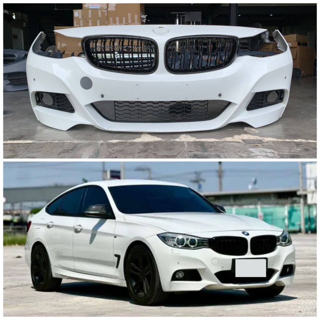 แท้มือสอง ชุดกันชนหน้า BMW F34 Msport series 3 GT Msport  ต้องทำสี อุปกรณ์ครบ **รวมกระจังหน้า**