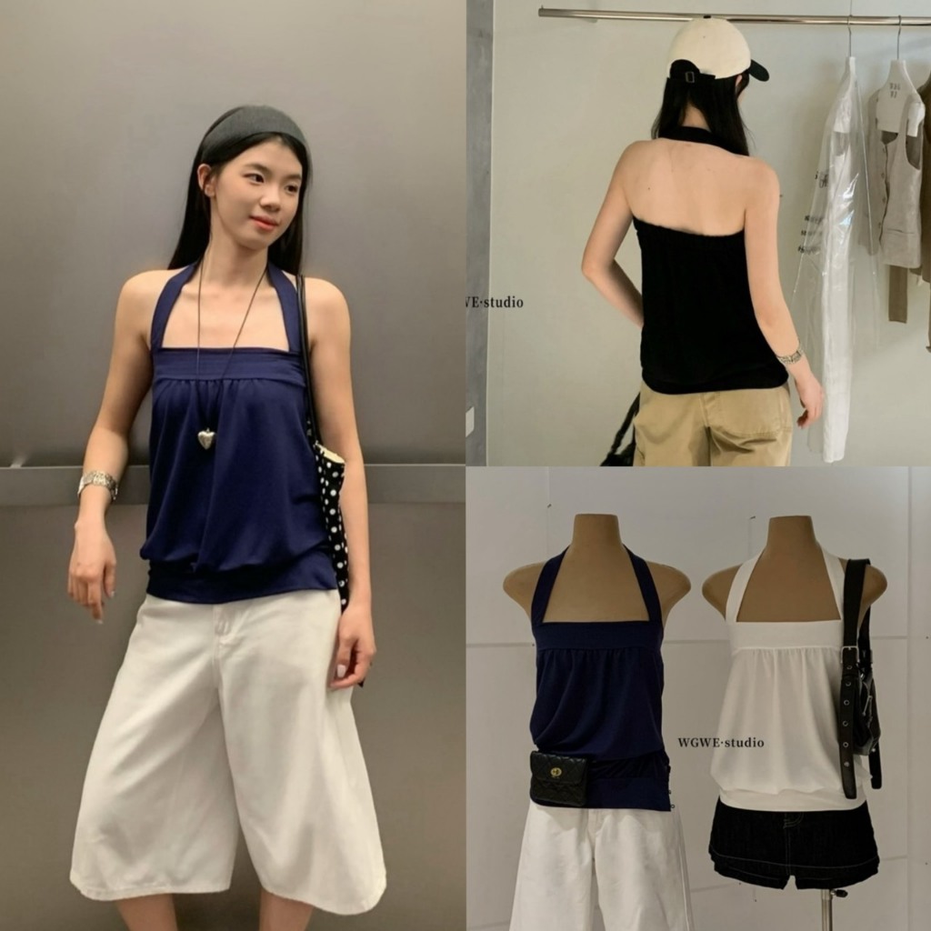LUNE TOP เสื้อคล้องคอผ้ายืด - 10000 TAG WG.WE 🇰🇷