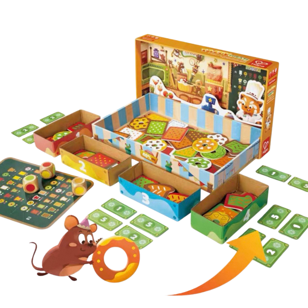 [Hape] Tasty Treats : A yummy 2-in-1 bakery board game บอร์ดเกมสำหรับเด็ก 3-6 ปี เปิดร้านขายขนมแสนสนุก / ของเล่นเด็ก