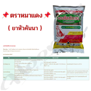 🔥ยกโหล🔥 เอชโซนัด95 500 กรัม x 12 ถุง ( 2,4 ดี โซเดียม ) ( หมาแดง ) หมาผง ยาหัวคันนา กำจัดวัชพืช