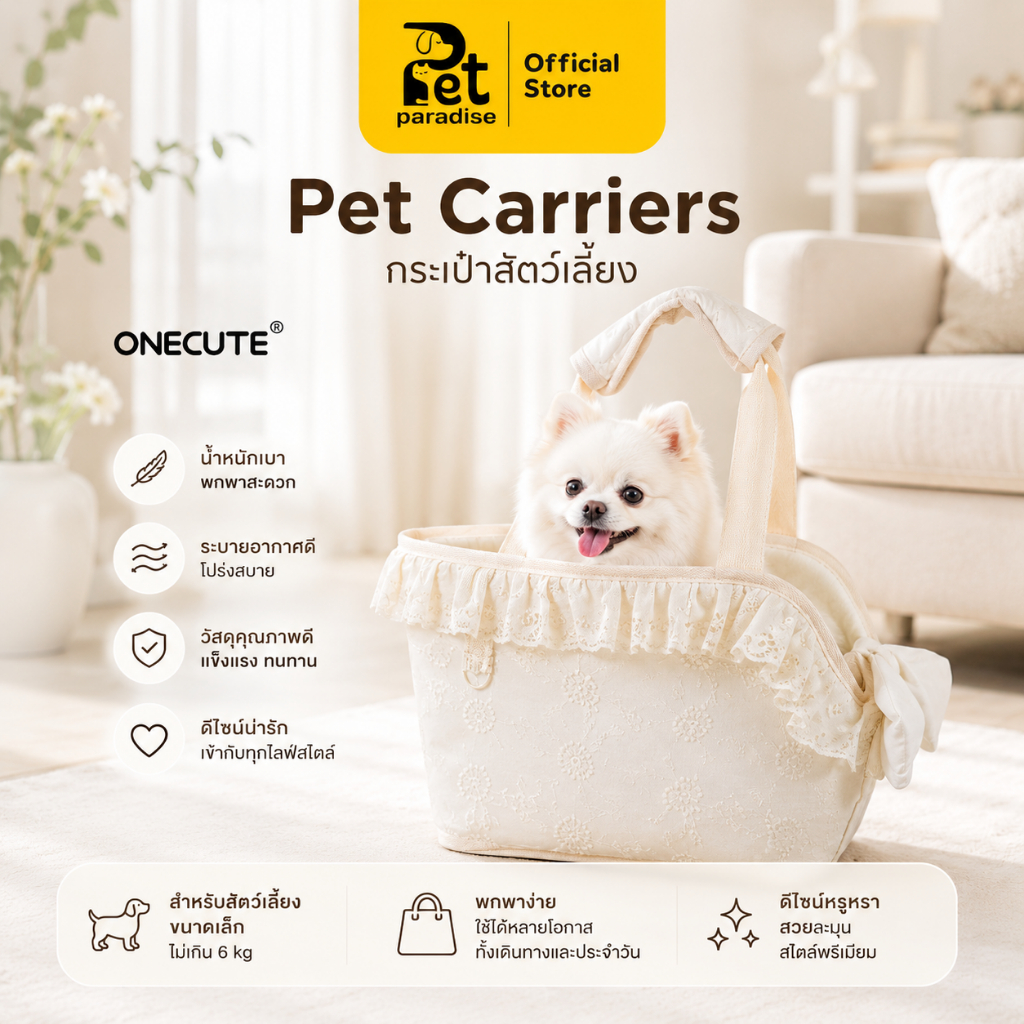 [PetParadise.th] x ONECUTE กระเป๋าใส่สัตว์เลี้ยง สะพายหมาแมว สไตล์มินิมอล
