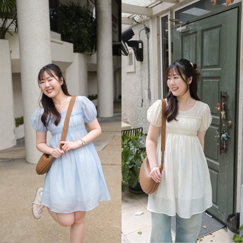 Babe mini dress top🎀Chakiya.store❣️เดรสสั้นแต่งช่วงอกทรง น่ารักมากก