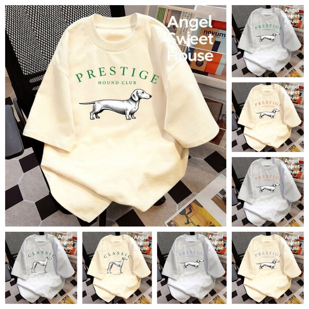 (จัดส่งตลอด 24 ชั่วโมง）Angle Official เสื้อยืดผู้หญิง Oversize เสื้อแขนสั้น สไตล์เกาหลี แฟชั่นผู้หญิง ใส่สบาย L73