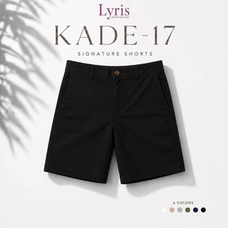 Lyris KADE กางเกงขาสั้นผู้ชาย สีดำ Midnight Black(17นิ้ว) ใส่สบายไม่รัดเป้า ลำลองสุภาพ ผ้าชิโน่ แมทง่ายกับทุกลุก