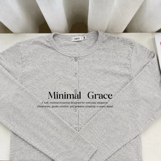 Minimal Grace เสื้อแขนยาวกระดุมหน้า ผ้ายูนิ ไม่ต้องรีด