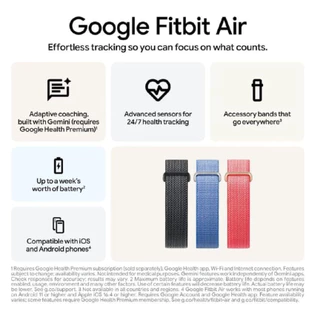(พร้อมส่งไทย 2ชม แท้ประกัน)ใช้Google Health ได้ทั้ง Android-iPhone Google Fitbit Air ของแท้สายรัดข้อมือนอนสบาย