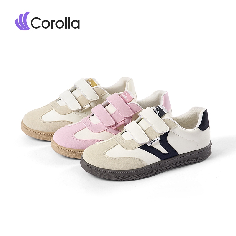 Corolla Velcro Two Shoes รุ่นใหม่ สไตล์เกาหลี พื้นนุ่มใส่สบาย รองเท้าผ้าใบตีนตุ๊กแก ไม่ต้องผูกเชือก ของแท้100%