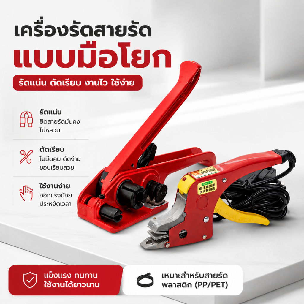 【รองรับ COD】เครื่องรัดกล่องไฟฟ้าแบบไม่ใช้กิ๊ปล็อค ชุดเครื่องแพ๊คกล่องแบบหนีบไฟฟ้าสะดวกง่ายแบบพกพา รัดสายรัดกล่อง