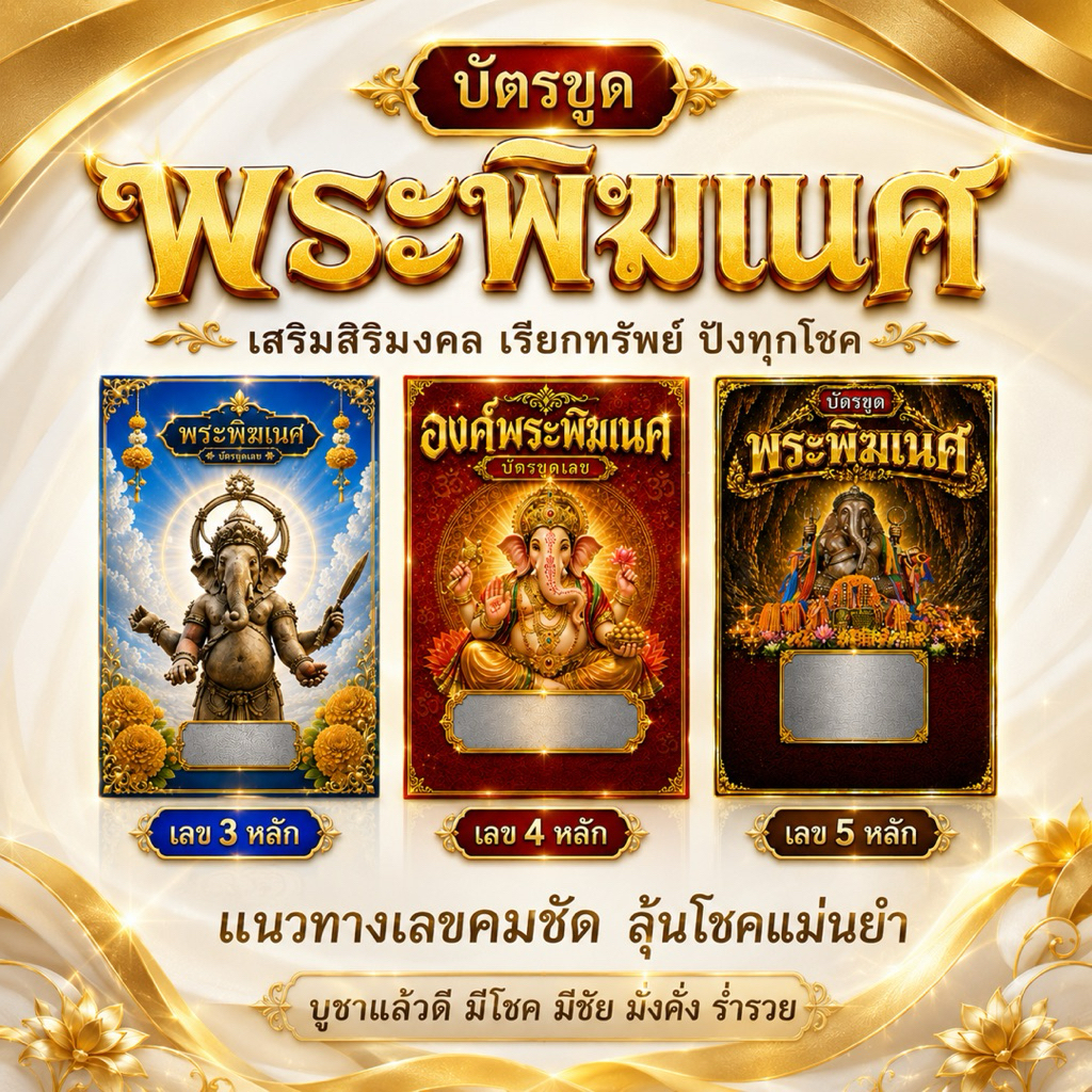 บัตรขูดพระพิศเนศ ร้านมหาเฮง ขายดี