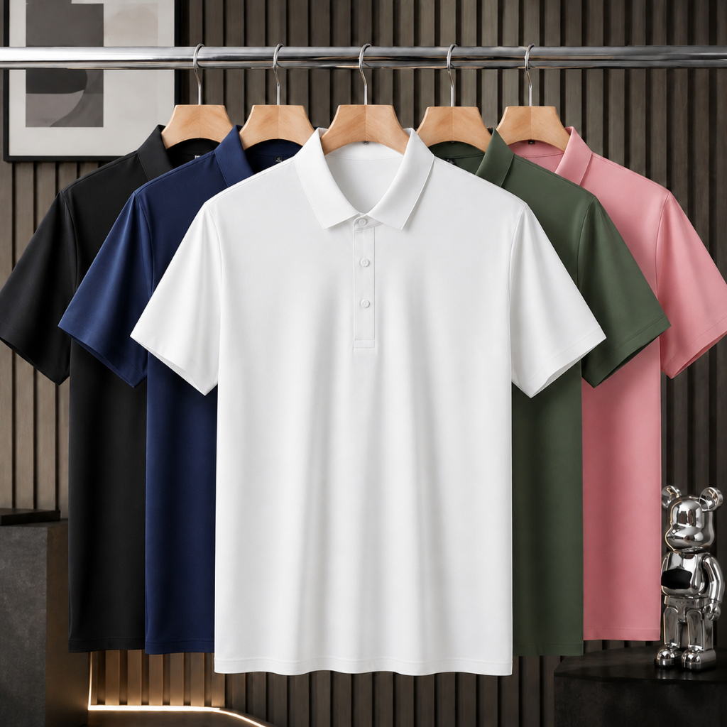 เสื้อโปโลผู้ชาย ผ้าเย็น ใส่สบาย ไม่ร้อน ทรงสวย ลุคมินิมอล M-2XL