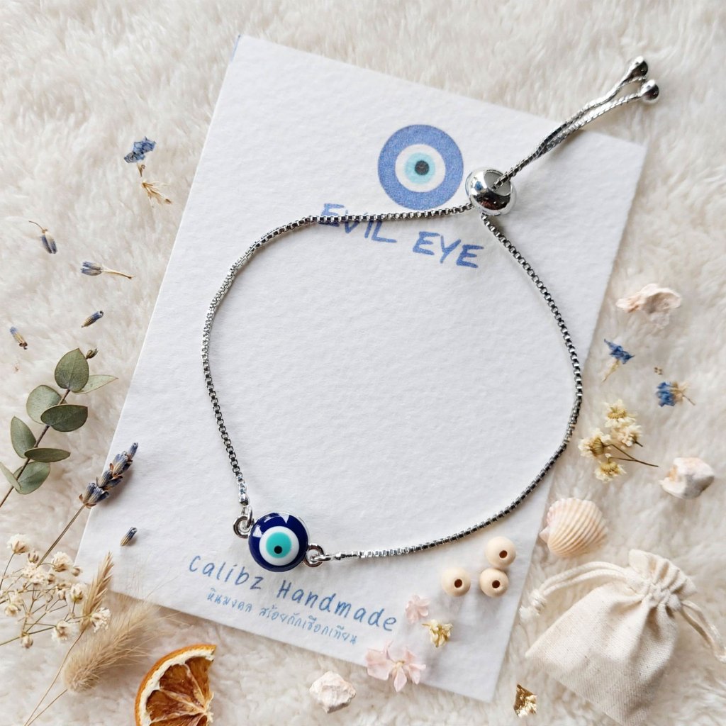 ข้อมือสแตนเลส 🧿 Evil eye  : ข้อมือ-สแตนเลส  จี้/ลูกปัด - โลหะผสม / ABS