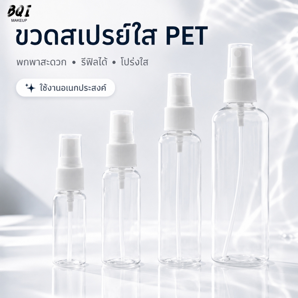 ขวดสเปรย์พลาสติกใส ขวดแบ่งน้ำหอม พกพาสะดวก ใช้งานง่าย หลายขนาด