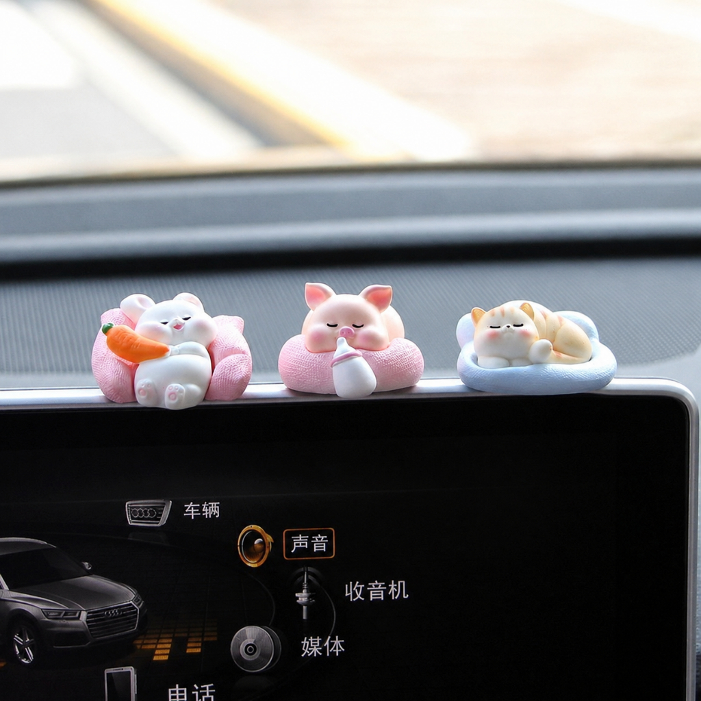 (ส่งจากไทย)เรซิ่นน้องน้องหมาแมวหมูกระต่ายนอน มี3ตัวให้เลือกและเป็นเซต มีกาวติด วางตกแต่ง วางโชว์ ติดตกแต่งโต๊ะทำงานและรถ