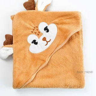 Little Home Baby ผ้าเช็ดตัวหมวกหน้าสัตว์ 80x80cm ผ้านาโนนุ่มๆ ซึมซับน้ำได้ดี ( 1 ผืน ) | Baby trend