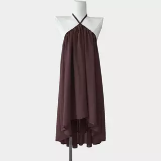 Atipashop - Ariel Mini Dress | เดรสชีฟอง ทรงฮอลเตอร์ ดีไซน์คอไขว้ ผ้าพลิ้ว หลายเลเยอร์