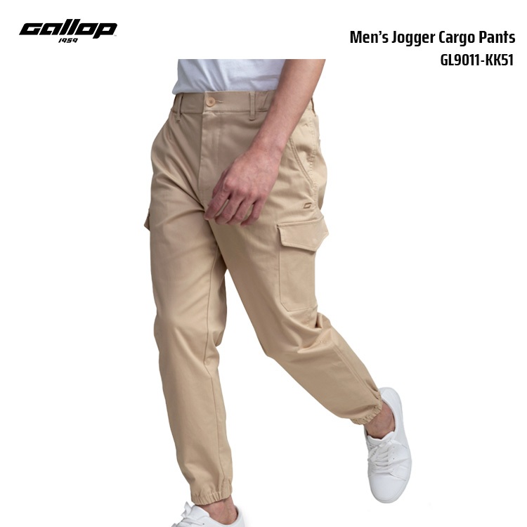 GALLOP Men’s Jogger Cargo Pants กางเกงจ็อกเกอร์คาร์โก้ขายาว เอวยางยืด (GL9011-KK51)