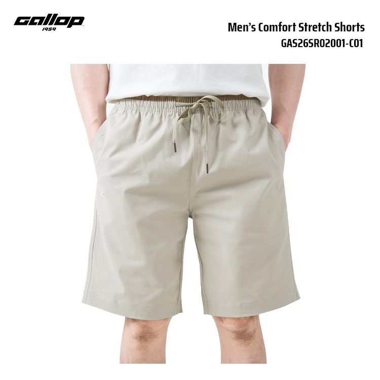GALLOP Men’s Comfort Stretch Shorts กางเกงชิโน่ขาสั้น (GAS26SR02001-C01)