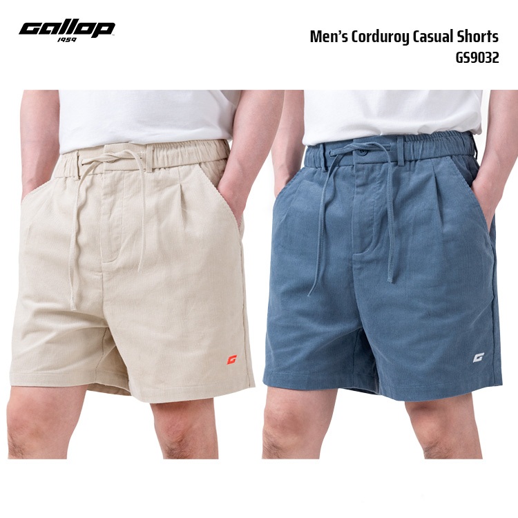 GALLOP Men’s Corduroy Casual Shorts กางเกงขาสั้นผ้าลูกฟูก สไตล์ลำลอง (GS9032)