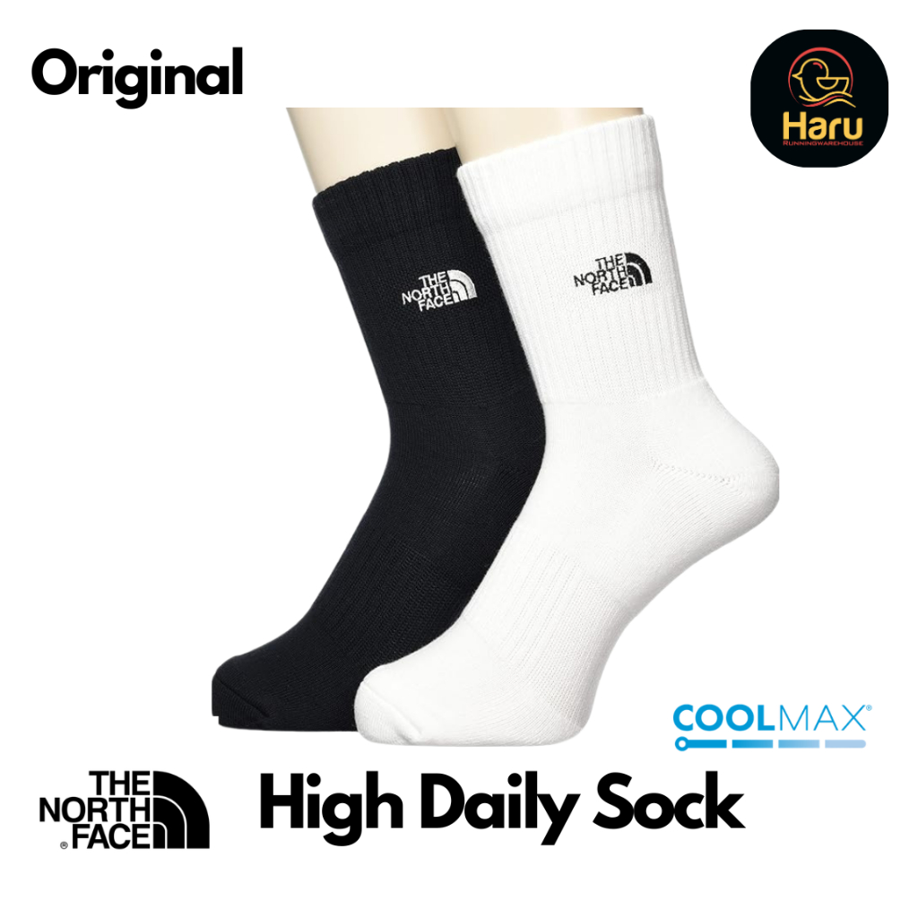 (ของแท้) The North Face Socks Short Crew Organic Cotton Coolmax : ถุงเท้าสำหรับใส่ออกกำลังกาย และใช้