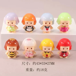 (8 ตัว/ครบลาย) ตุ๊กตาขนาดเล็กธีมผลไม้สุดน่ารักยอดนิยม ของตกแต่งโต๊ะทำงานสุดสร้างสรรค์ สำหรับการตกแต่งที่มีสไตล์และน่ารัก