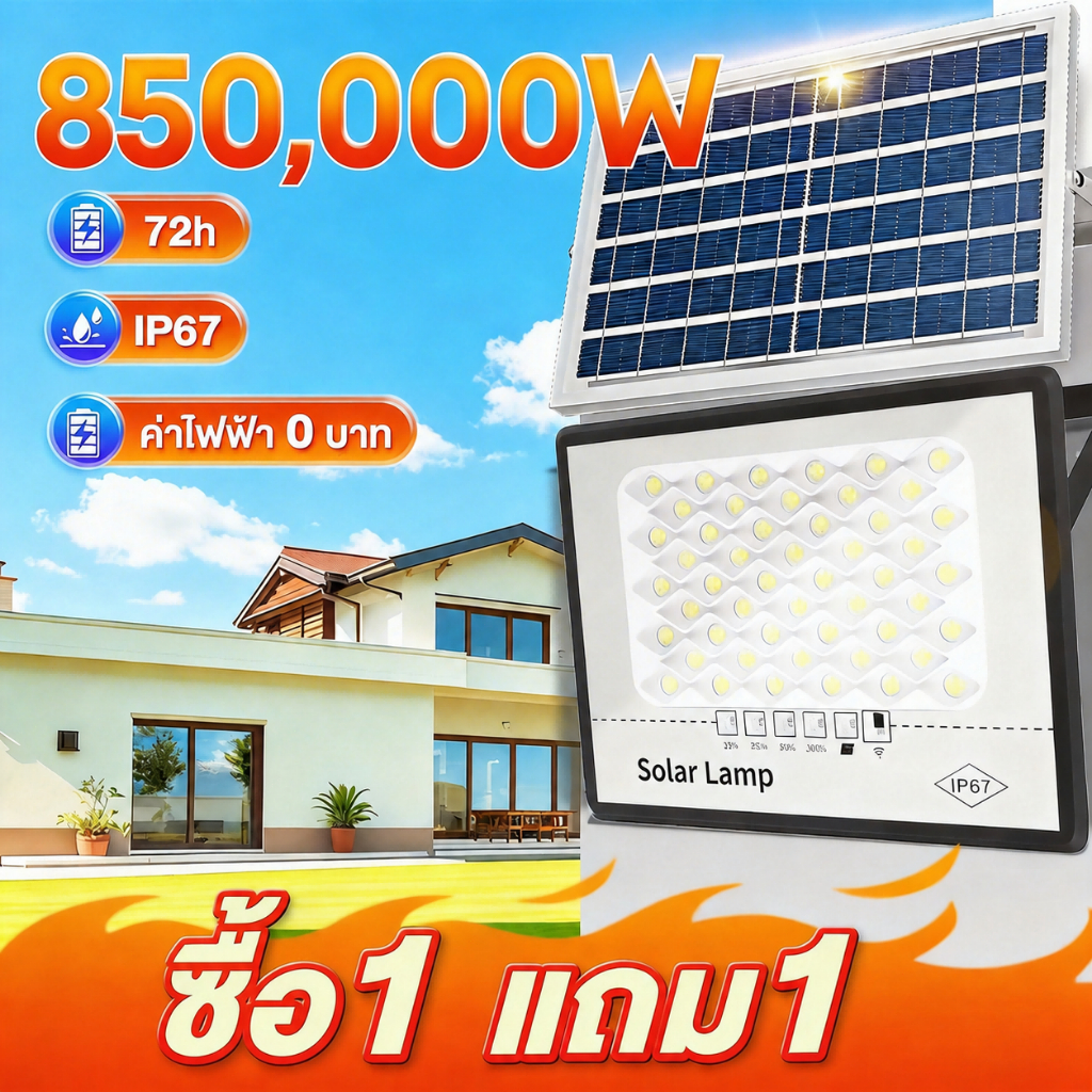 【พร้อมส่งทุกวัน】ไฟโซล่าเซลล์ สว่างอัตโนมัติเมื่อฟ้ามืด Solar Cell โคมไฟโซล่าเซลล์ กันน้ำกลางแจ้ง Solar Light Lamp