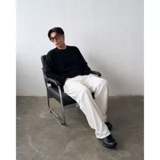 HIMSELF Wide Jeans กางเกงยีนส์ทรงกระบอกใหญ่ Baggy มี 3 สี (ขาว / เขียว / เทา)