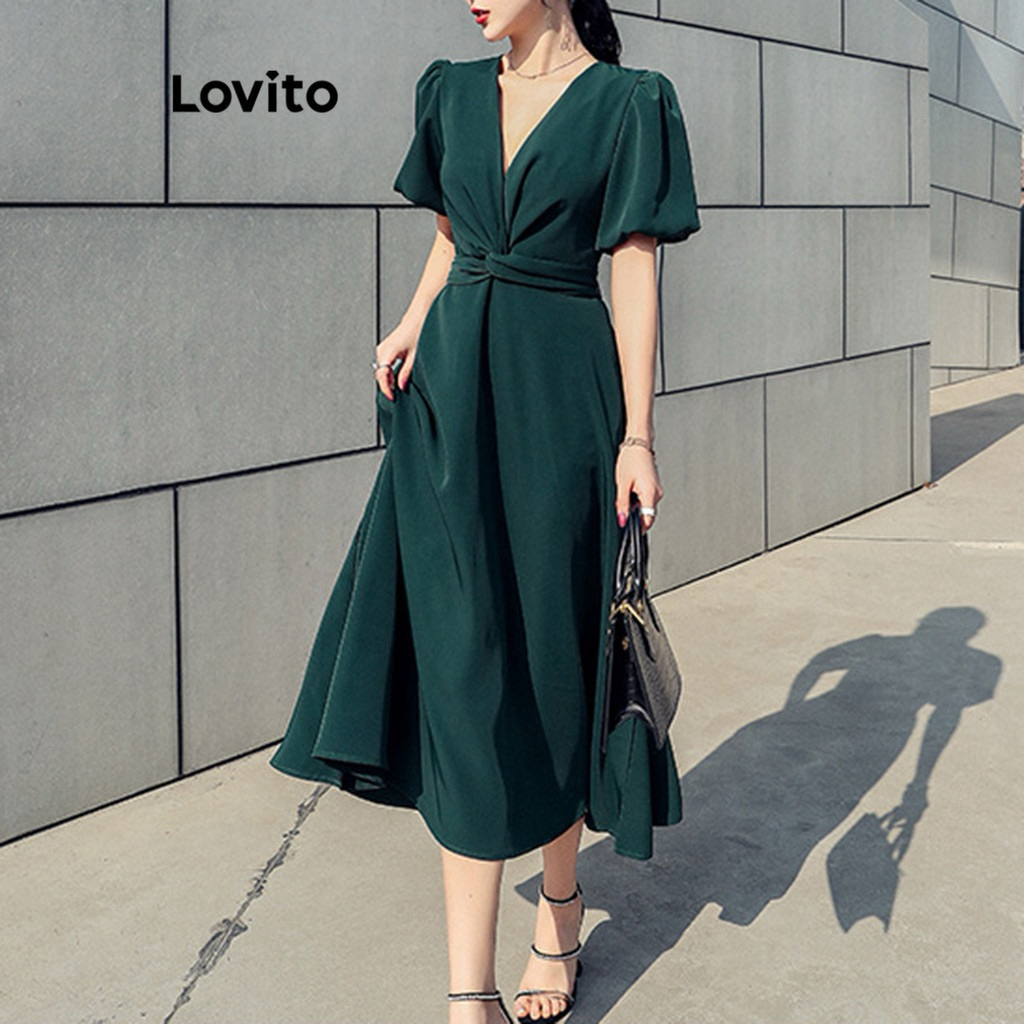 เดรสสีเขียวเข้มLovita