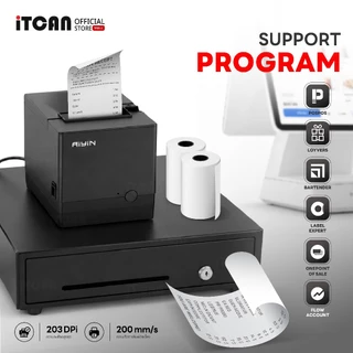 iTCAN เครื่องพิมพ์ใบเสร็จ AN801 เครื่องปริ้นใบเสร็จความร้อน ตัดกระดาษอัตโนมัติ รองรับกระดาษ 80MM