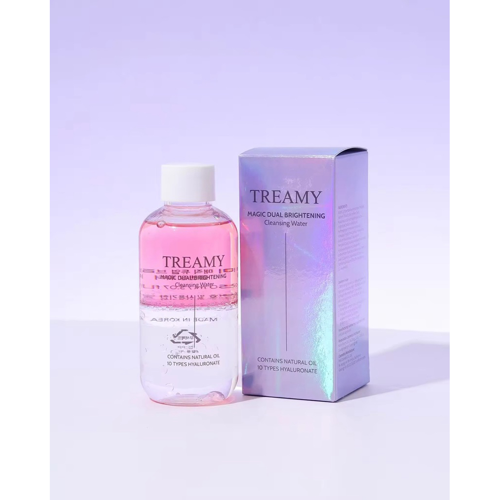 TREAMY Magic Dual Brightening Cleansing Water 150 ml อ่อนโยนต่อผิว ลดการเสียดสี กำจัดสิ่งสกปรกและฝุ่นละเอียดในรูขุมขน
