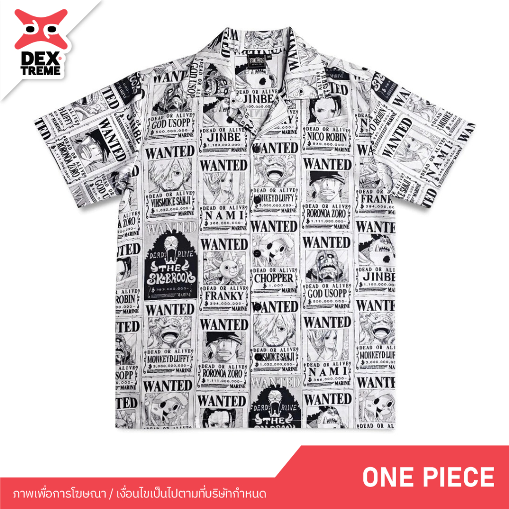 DEXtreme - เสื้อฮาวายวันพีซ Hawaii shirt One Piece Wanted (DOP-2100)