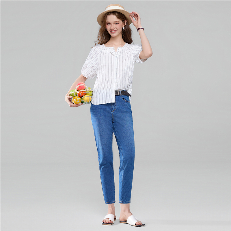 GIORDANO กางเกงยีนส์ผู้หญิง Women's Cool Denim Pants 05416030